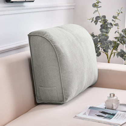 YURRO Extra Thick Sofa Back Cushion Wedge Pillow for Couch&Bed,Large Back Lumbar Support Pillow Reading Pillow,Waist Support Pillow Headboard Cushion with Removable Cover, 23.6x17.7x7.8inches, Brown