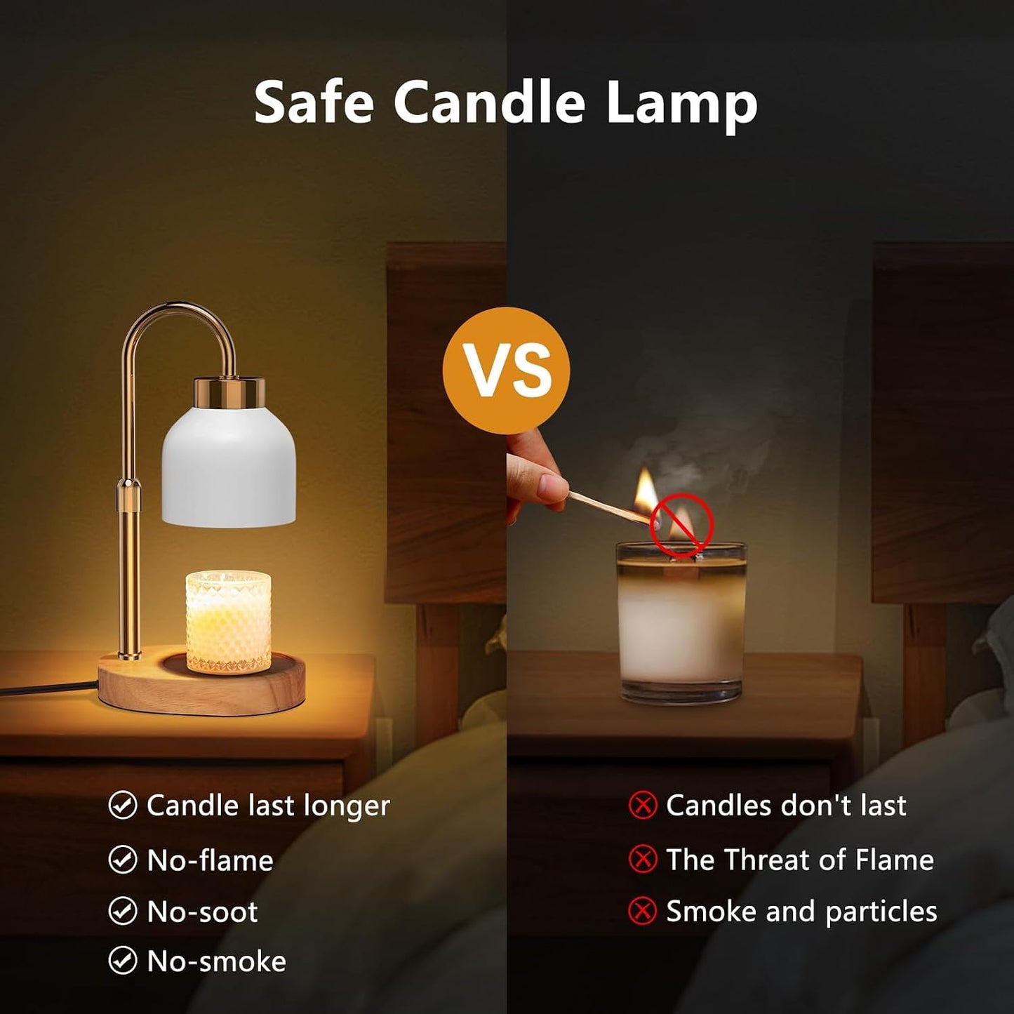 Candle Warmer Lamp with Timer Dimmer, Height & Brightness Adjustable | Black Electric Wax Warmer for Women Mom, Christmas & Birthday Gift, House Warming Gift New Home Decor