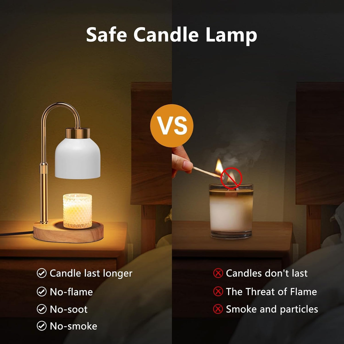 Candle Warmer Lamp with Timer Dimmer, Height & Brightness Adjustable