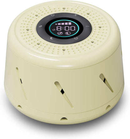 Real Fan White Noise Machine Sleep Sound Machine with Smart Mode, Timer & LED Display for Better Sleep, Office Privacy, Travel & Baby (White)