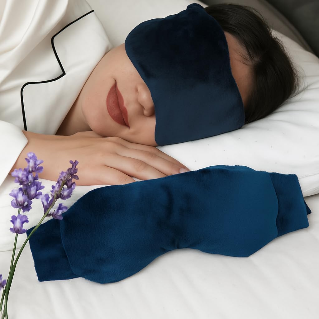 Weighted Lavender Eye Mask for Sleeping, Relaxation, Meditation & Self-Care – Aromatherapy Lavender Eye Pillow – Calming Spa Gift for Women, Men, Mom, Dad