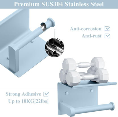 Toilet Paper Holder with Shelf Wall Mounted Toilet Paper Roll Dispenser | Heavy Duty Stainless Steel Brushed Nickel
