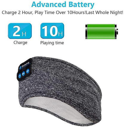 Wireless Bluetooth Sports Headband Headphones Ultra-Thin HD Stereo Perfect for Sleeping,Workout,Jogging,Yoga,Insomnia, Air Travel, Meditation Gray