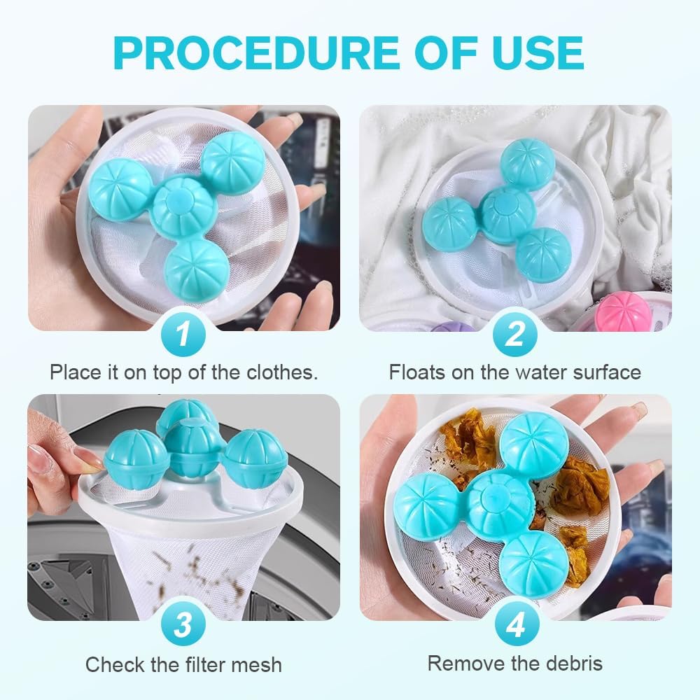 3/6/9PCS Washing Machine Lint Catcher, Pet Hair Remover for Laundry (3)