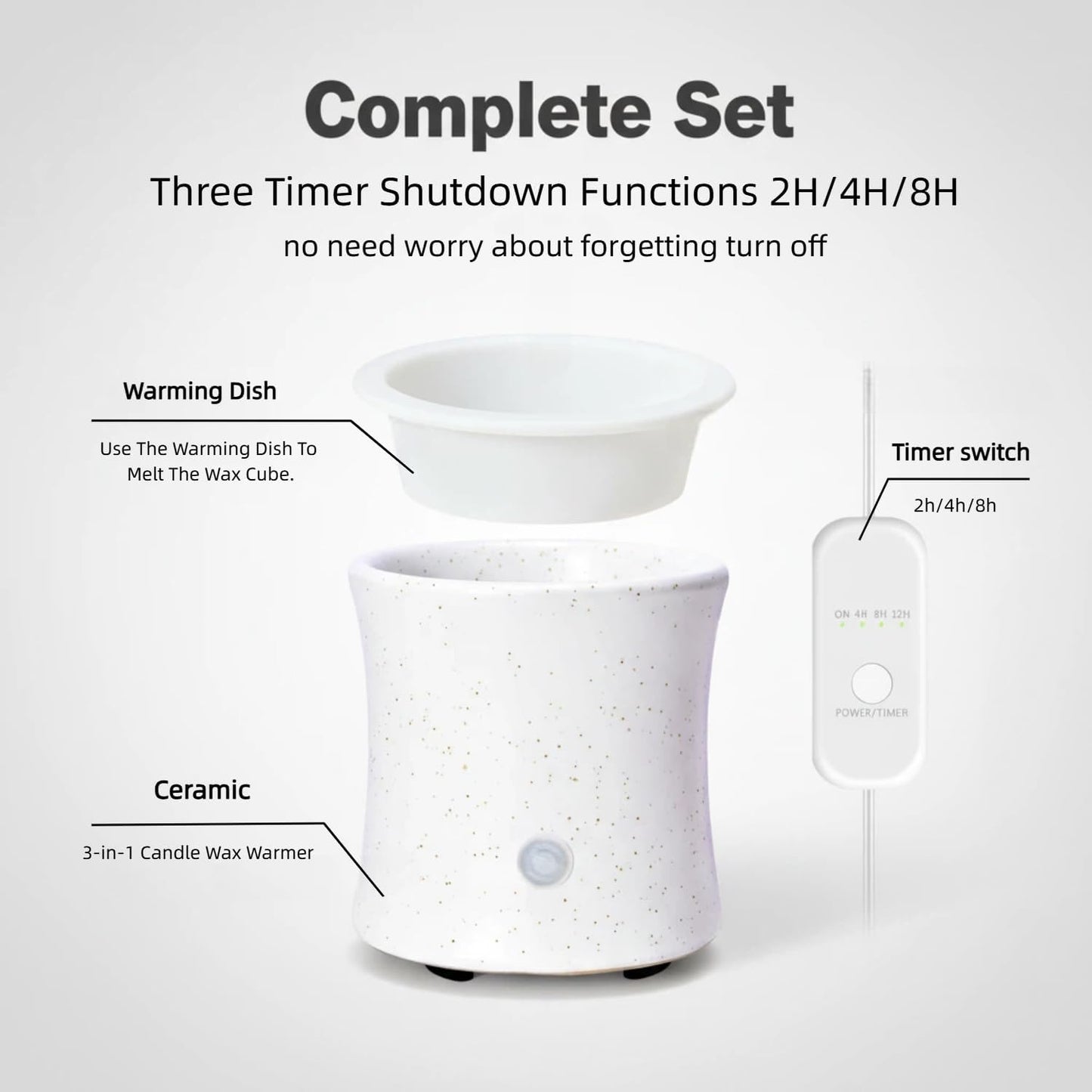 ASAWASA 2PCS Smart Candle Warmer for Large Jar, Coffee Mug Warmers, with Gravity Switch Auto Shut-On/Off, Safely and evenly Release The Aroma, Keep The Drink Warmth, Best Ideals Valentines Day Gifts