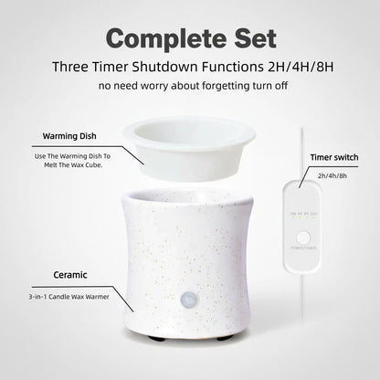 ASAWASA 2PCS Smart Candle Warmer for Large Jar, Coffee Mug Warmers, with Gravity Switch Auto Shut-On/Off, Safely and evenly Release The Aroma, Keep The Drink Warmth, Best Ideals Valentines Day Gifts