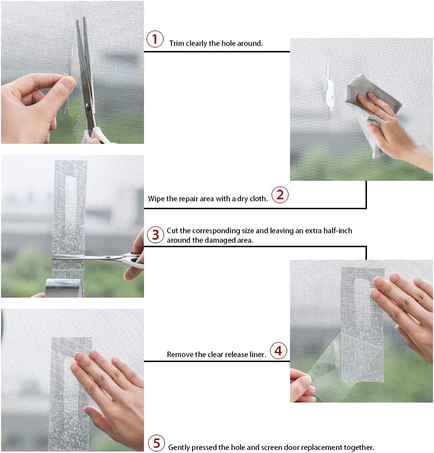 FLYZZZ Window Screen Repair Kit Tape Extra Wide 4''x16.4' Black Adhesive & Waterproof 3-Layer Fiberglass fix for Screen Door and Window Screen
