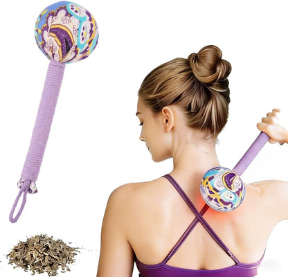Wormwood Mugwort Massage Hammer 26cm, Manual Lymphatic Drainage Tool, Handheld Percussion Massager for Full Body Muscle Tension Relief (1, Pink)
