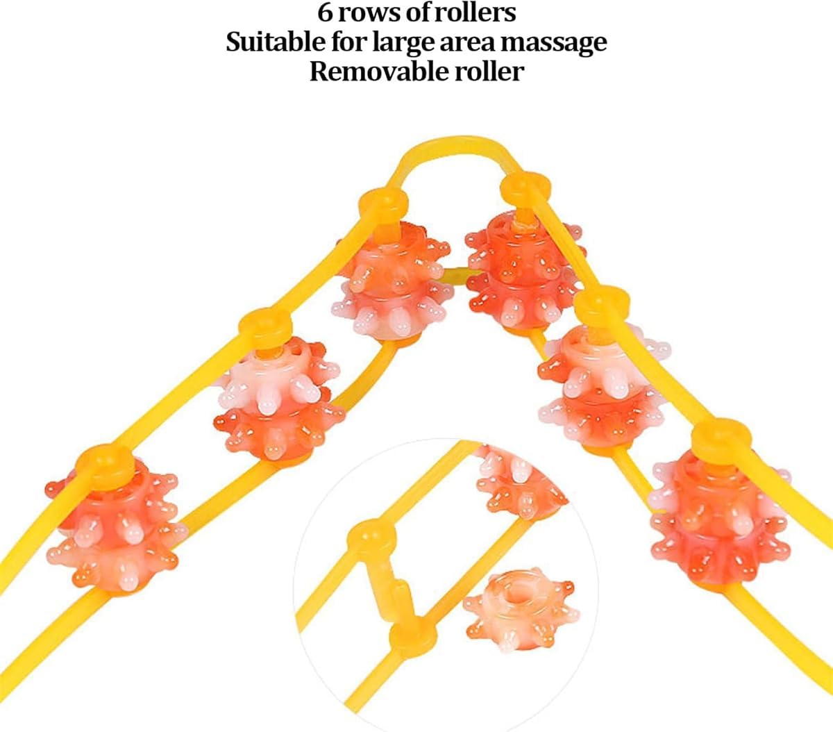 Back Massage Roller Rope, Professional Self Massage Tools, Portable Manual Massage Strap for Back Neck Leg Pain Relief Therapy Lymphatic Muscle Recovery Waist for Pain Relief