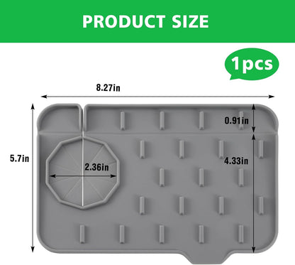 Kitchen Sink Splash Guard, Silicone Faucet Mat, 8.3 x 5.7 Inch | Soap Dish Pad, Sponge Holder Sink Trays, Faucet Handle Drip Catch For Bathroom, Kitchen, Countertop, Gadgets