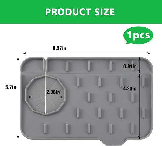 Kitchen Sink Splash Guard, Silicone Faucet Mat, 8.3 x 5.7 Inch | Soap Dish Pad, Sponge Holder Sink Trays, Faucet Handle Drip Catch For Bathroom, Kitchen, Countertop, Gadgets