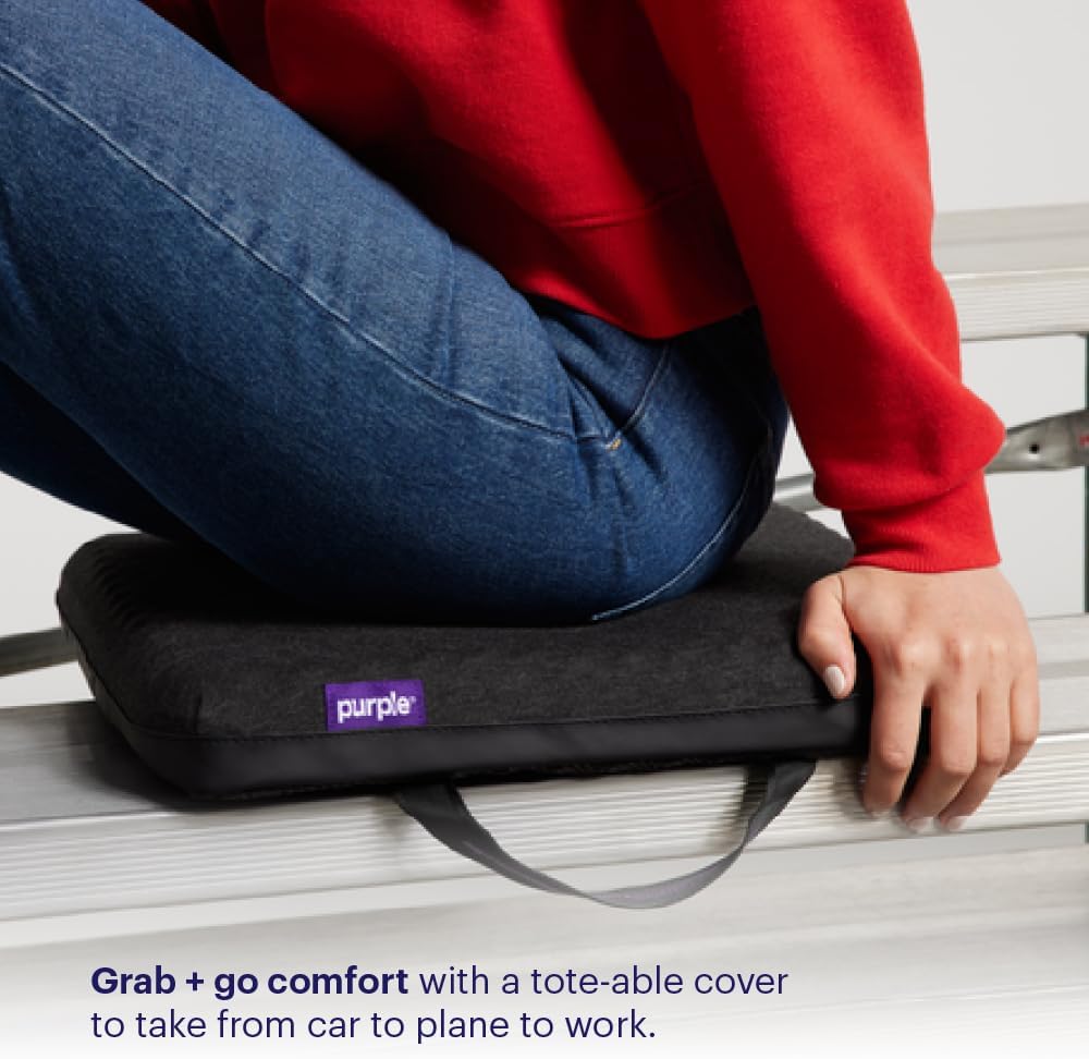 Purple Back Cushion, Lumbar Support Pillow for Office Chair, Car Seat