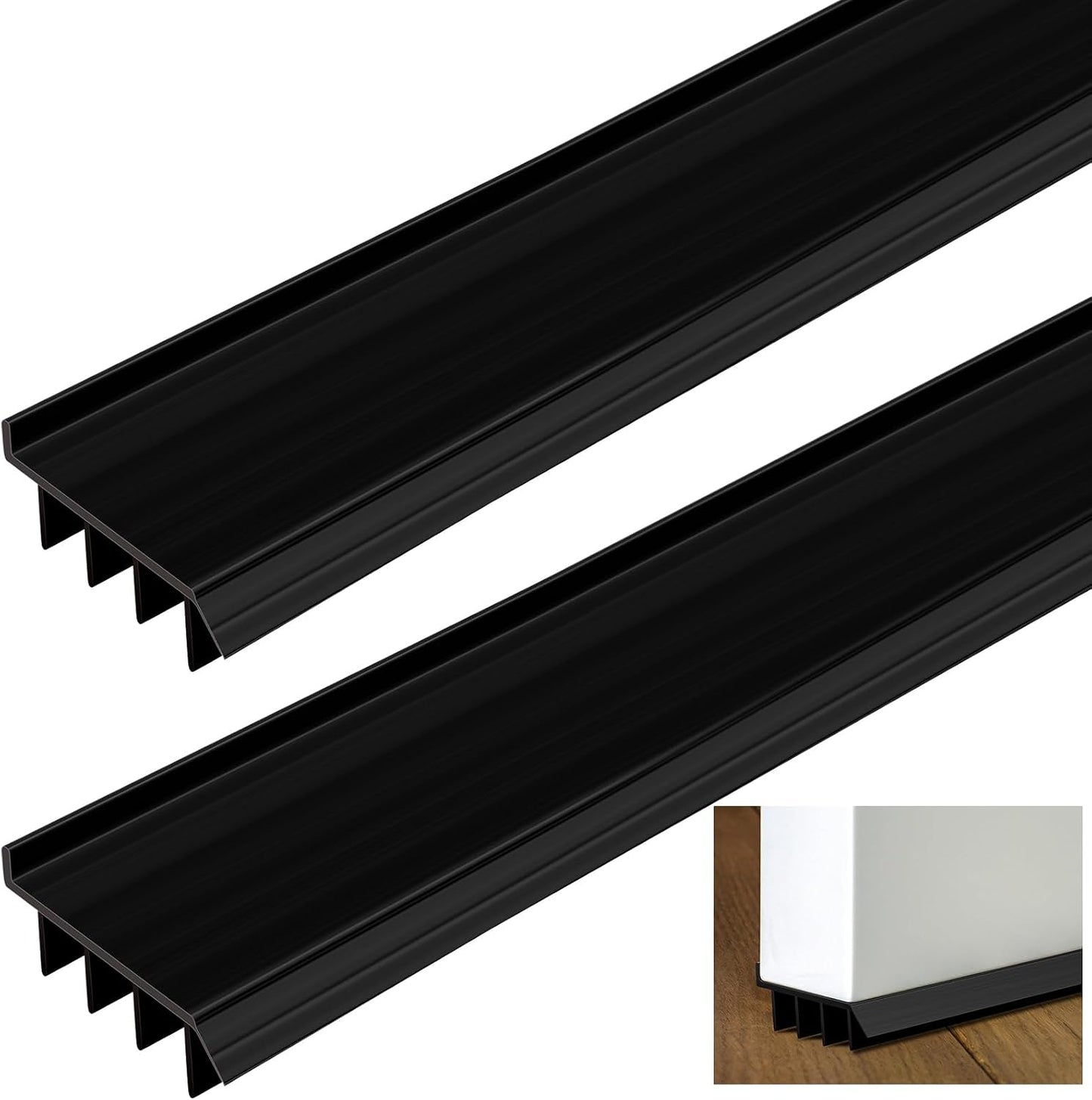 2 Pcs 3 Feet Brown Vinyl Door Bottom Adjustable Weatherstrip Door Bottom with Drip Cap Weatherproof Under Doors Seal for Gaps from 1/4'' to 9/16'' for 1 3/4'' to 2'' Thick Doors