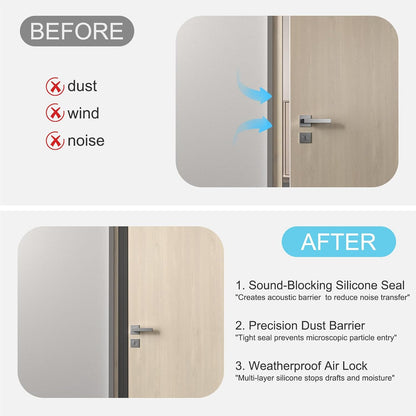 Elvone Weather Stripping Door Seal for Door Frames, 20 Ft x 1 in, Clear | Self-adhesive flexible silicone seal tape for door frame gaps and window gaps. block drafts, dust, and noise