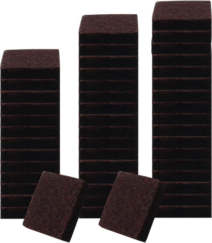 48 Pcs 1"/25mm Square Felt Furniture Pads, 5mm Thick, Brown | Self Adhesive, Anti Scratch Floor Protectors, For Furniture Feet Chair Legs