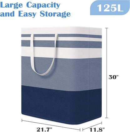 BlissTotes 3-Pack Laundry Basket, Collapsible Laundry Hamper, Grey, 75L | Laundry Clothes Hamper, Hampers for Bedroom, Freestanding Hamper with Handles, Clothes Laundry Basket