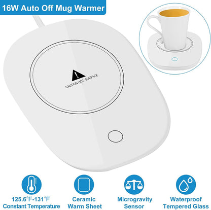 Coffee Mug Warmer, Automatic Shut Off Coffee Warmer for Desk, Smart Electric Beverage Warmer Cup Warmer for Coffee, Tea, Water, Milk Ideal Coffee Gifts Accessories