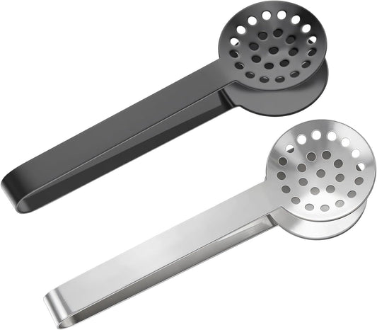 2 Pcs Tea Bag Squeezer Tongs Tea Filter Spoon Clamp Stainless Steel Teabag Strainer Dispenser for Kitchen Bar Tools