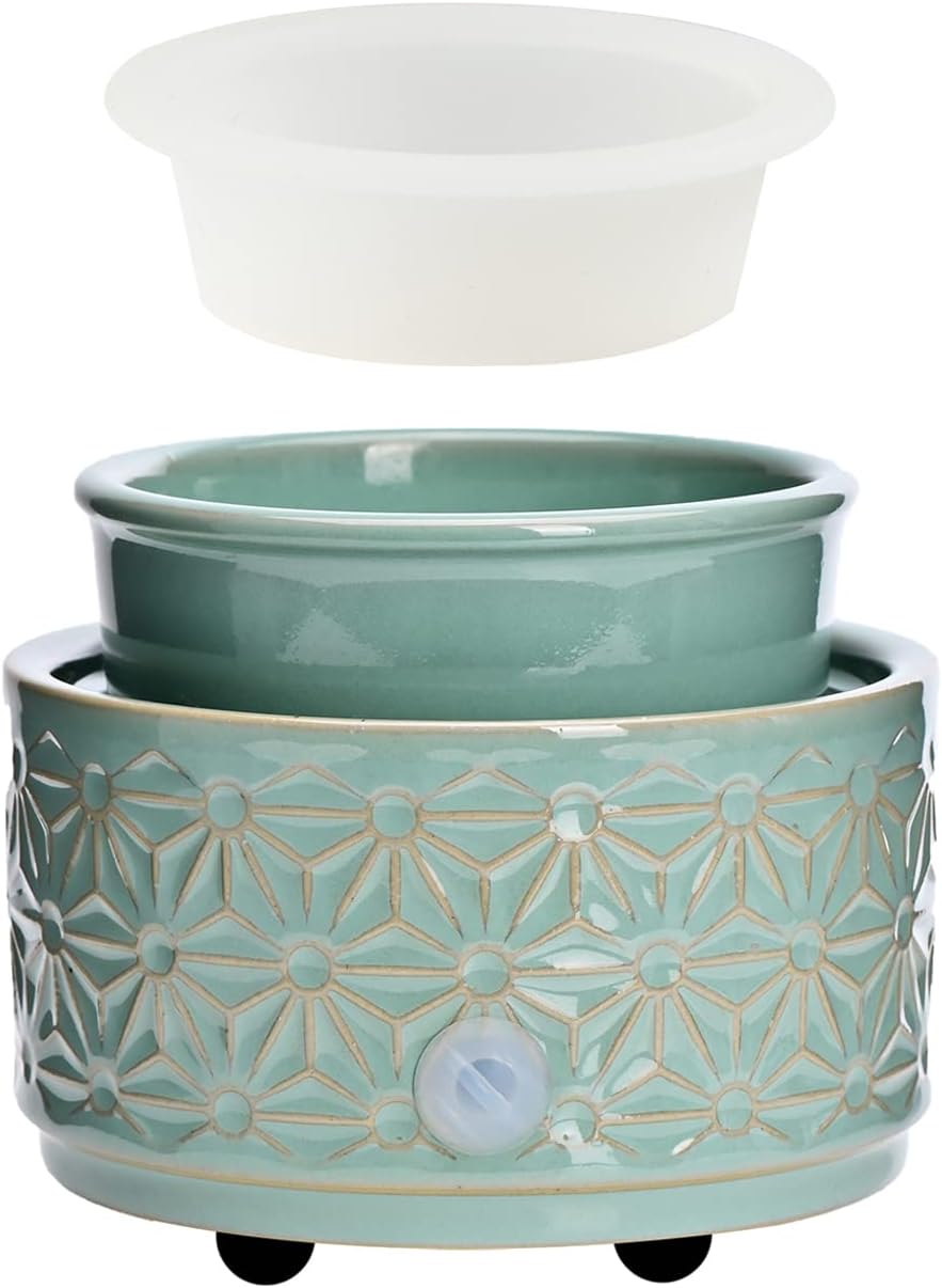 ASAWASA 2PCS Smart Candle Warmer for Large Jar, Coffee Mug Warmers, with Gravity Switch Auto Shut-On/Off, Safely and evenly Release The Aroma, Keep The Drink Warmth, Best Ideals Valentines Day Gifts