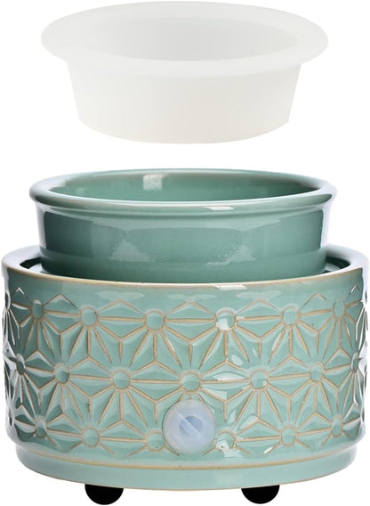 ASAWASA 2PCS Smart Candle Warmer for Large Jar, Coffee Mug Warmers, with Gravity Switch Auto Shut-On/Off, Safely and evenly Release The Aroma, Keep The Drink Warmth, Best Ideals Valentines Day Gifts