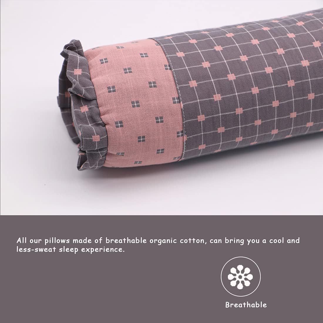 Buckwheat Cervical Neck Roll Pillow, Adjustable Firm Support for Neck Pain Relief, 15.7x6 Inch Buckwheat Hull Pillow for Back Side Sleepers