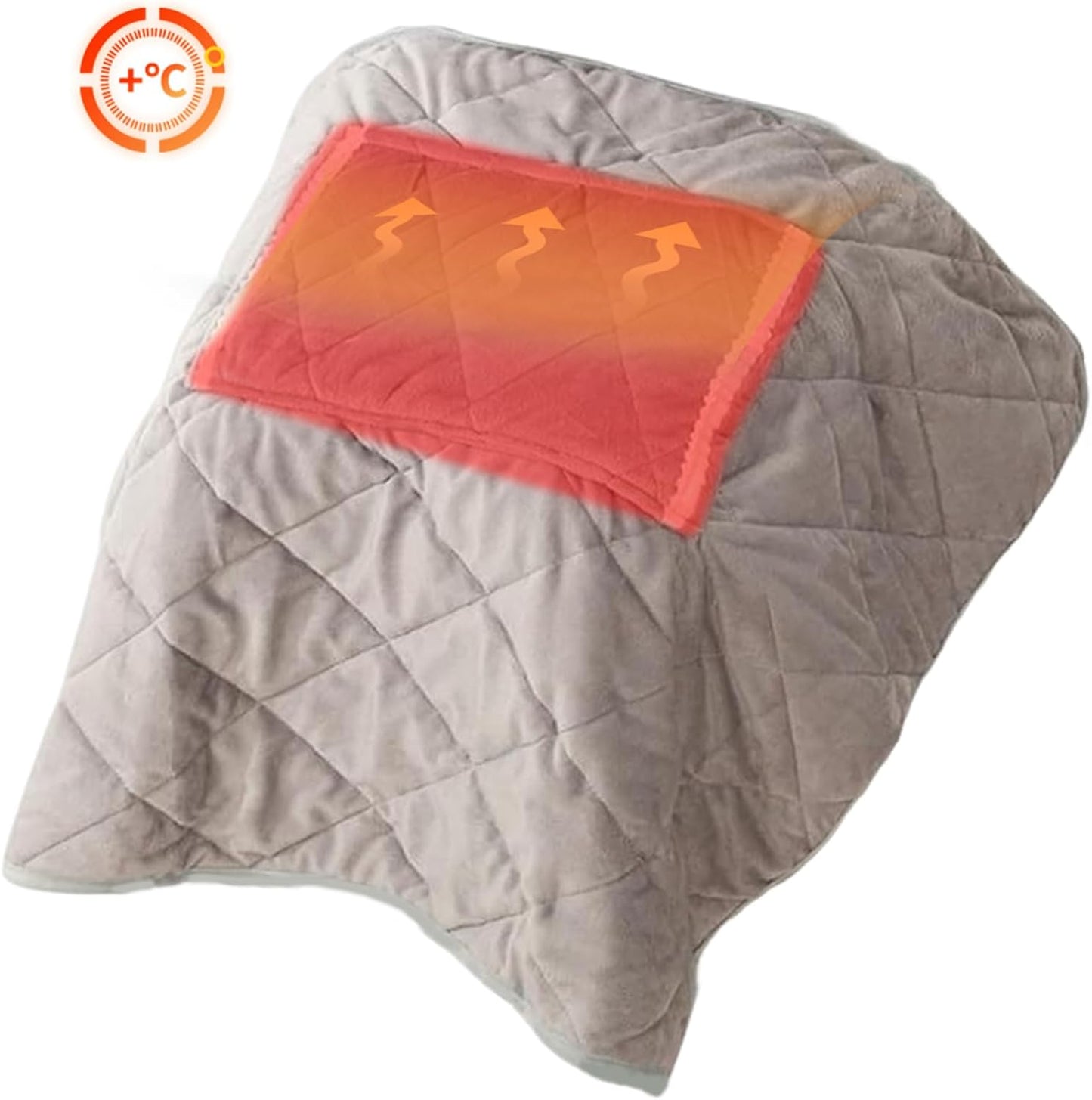 Heated Lap Blanket, 24x32 Inch Soft Warm Plush Car Heated Blanket with Pocket, Washable USB Heating Blanket, Portable Electric Lap Blanket for Office Home Dorm Car Travel, Grey