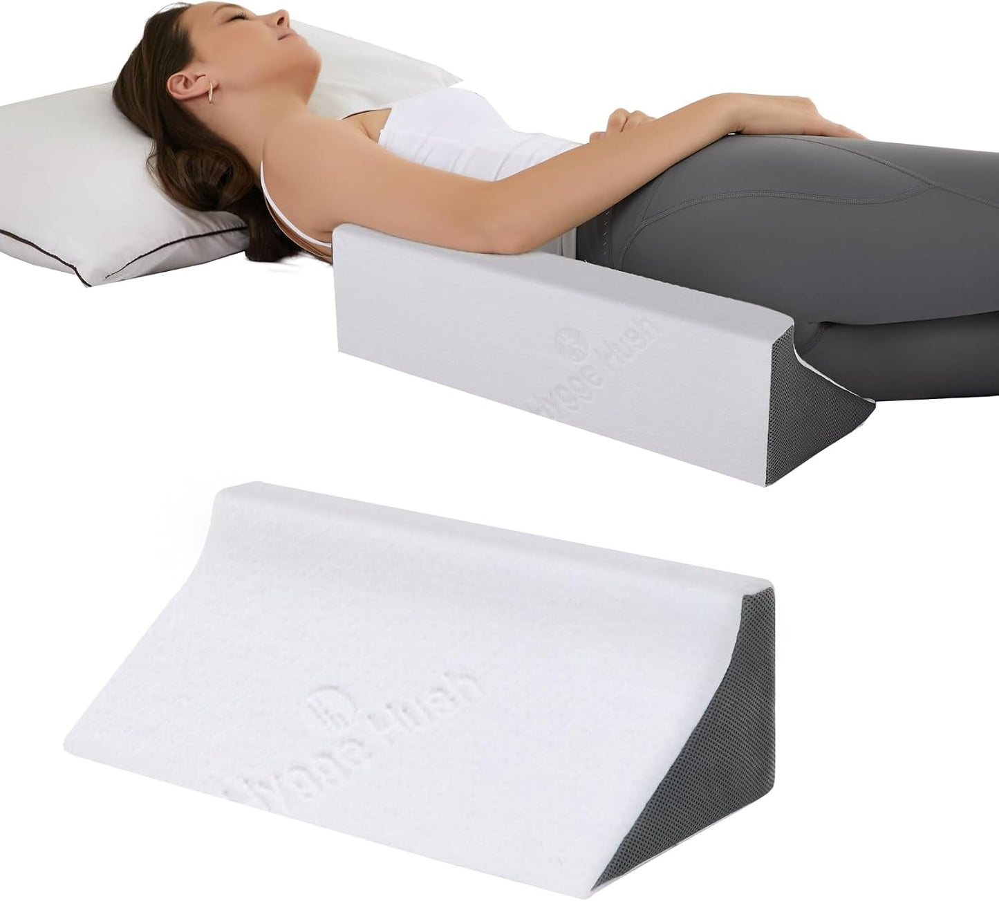 Body Positioner Wedge Pillow for Side Sleeping Support | Back and Leg Support, Body Positioning, Pregnancy Support, Ankle Elevation, Memory Foam, Machine Washable Cover