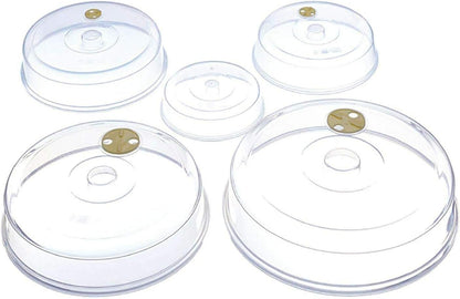 5 Pack Microwave Plate Covers with Adjustable Steam Vents - Microwave Splatter Covers - Mixed Sizes for Large & Small Food Plates Bowls BPA Free