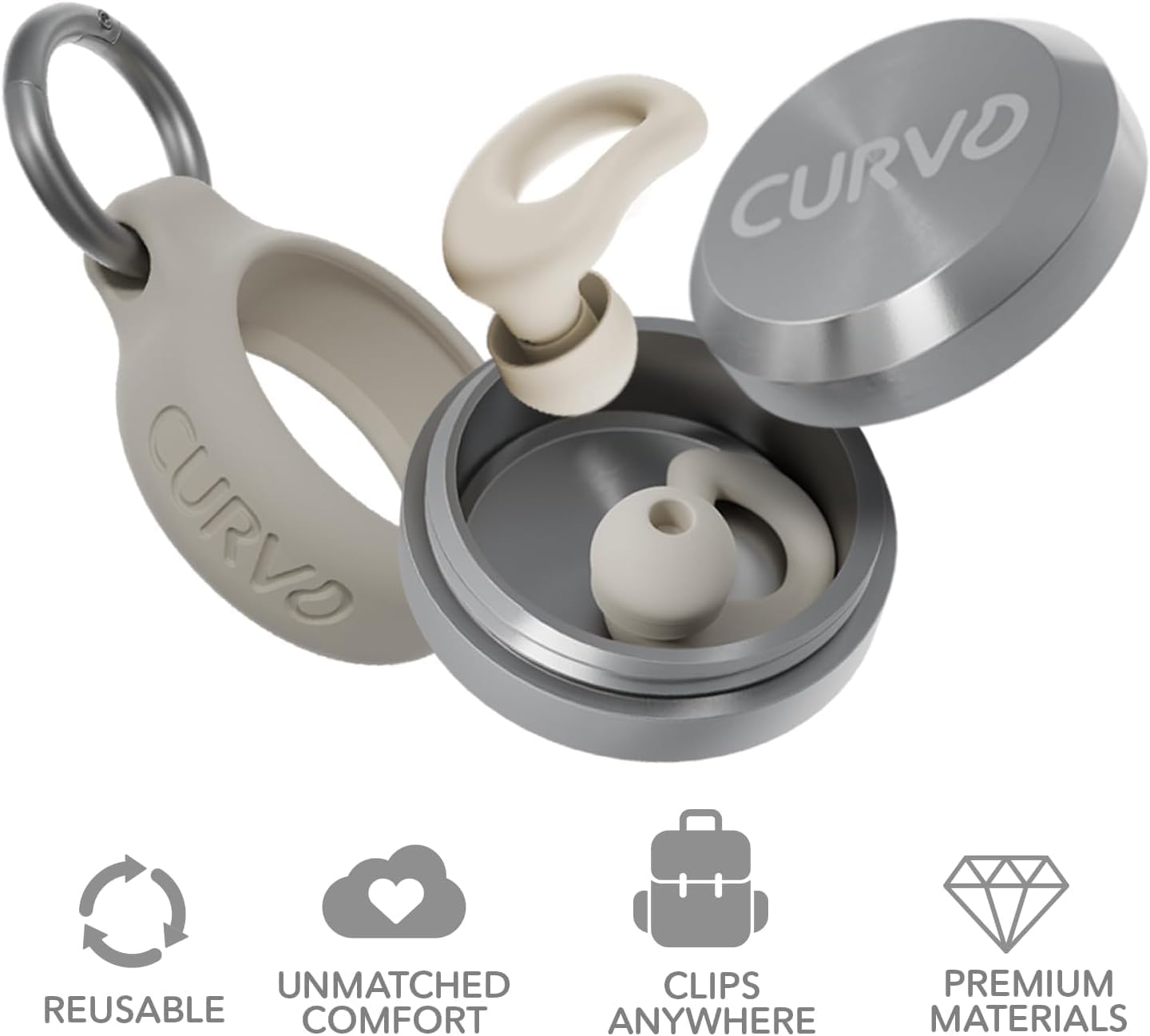 CURVD Ear Plugs for Sleeping, Noise Blocking Earplugs, 28dB SNR (Blue)