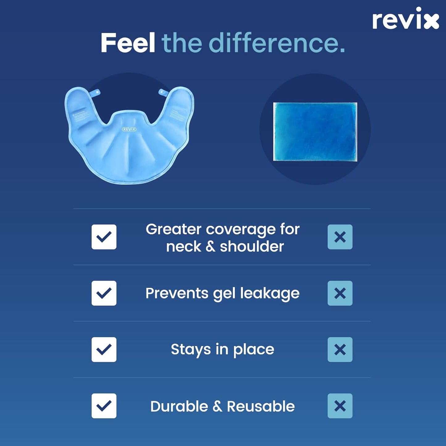 REVIX Neck Ice Pack Wrap – Reusable Hot Cold Gel Pack for Neck and Shoulder, Large Flexible Design with Soft Plush Lining, Cervical Gel Ice Wrap Ideal for Post-Workout Recovery, Fatigue & Relaxation
