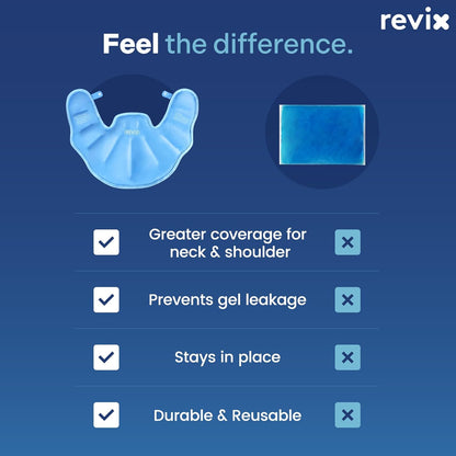 REVIX Neck Ice Pack Wrap – Reusable Hot Cold Gel Pack for Neck and Shoulder, Large Flexible Design with Soft Plush Lining, Cervical Gel Ice Wrap Ideal for Post-Workout Recovery, Fatigue & Relaxation