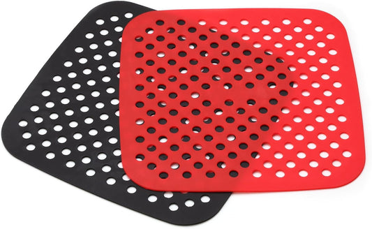 Air Fryer Silicone Liners,2 Pack 8.5 Inch Reusable Food-Grade Silicone Mat, Non-stick Heat Resistant Air Fryer Accessories