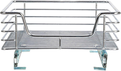 Household Essentials Glidez Multipurpose Chrome-Plated Steel Pull-Out/Slide-Out Storage Organizer for Cookware and Bakeware - 2-Tier Design - Fits Standard Size Cabinet or Shelf, Chrome