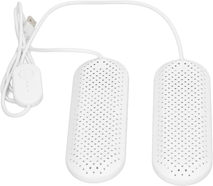 USB Shoe Dryer with Timer, Dryer for Adults and Students, 122F Fast Drying, Portable, ABS and Ceramic, 6.3x18cm USB Shoe with Timer, Deodorizing Boot Nan Household Appliances (White)