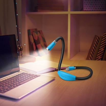 Neck Book Light LED Reading Lamp USB-C Rechargeable, Hands Free, 4 LED Bulbs, 4 Adjustable Brightness, for Reading in Bed or Reading in Car (Green)