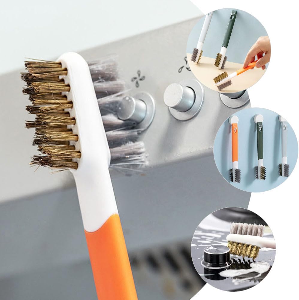 Alipis 3 Pack Gas Stove Cleaner Brush Double Ended Stovetop Cleaning Brush for Gas Burners Wire for Cleaning Pots Range Hood Sink Kitchen Countertops Home Restaurant Use
