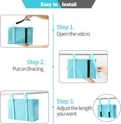 Bseash Bunk Bed Organizer, Bedside Caddy Hanging Bed Organizer Storage Bag 8 Pockets, for College Dorm Rooms Bed, Hospital Bed, Baby Bed Rails, 600D Oxford Cloth