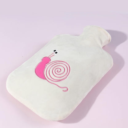 samply 2L Hot Water Bottle with Knitted Cover, Hot Water Bag, Purple