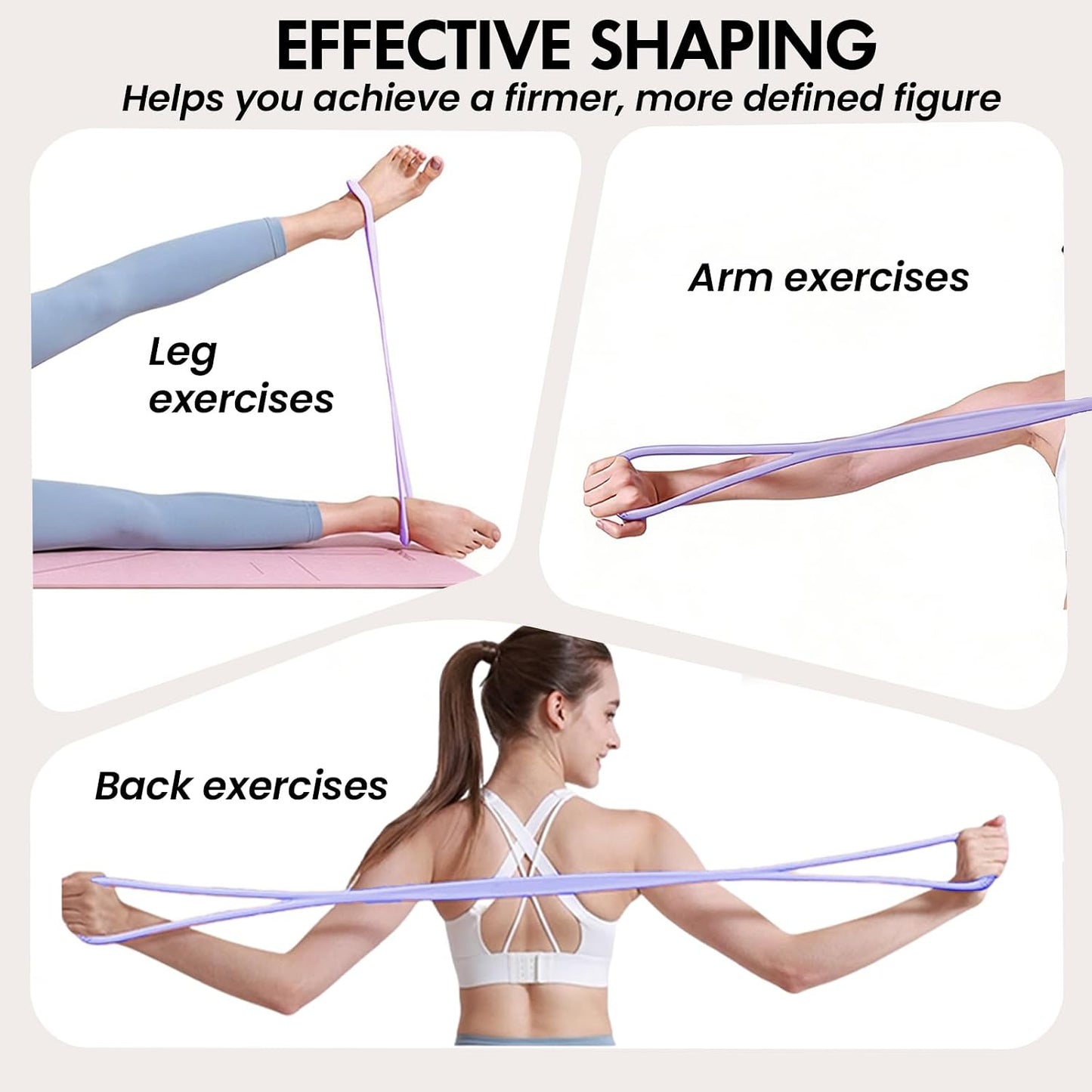 Figure 8 Resistance Band, Figure 8 Resistance Bands for Women Men,Resistance Band Figure for Working Out, Non-Slip Handles, Home Gym, Yoga & Physical Therapy