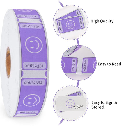 L LIKED Smile Raffle Tickets Roll 1"x2" for Events 1000 Pink | Smile Face Design, Perforated with Consecutive Numbers, Great for Entry, Class Reward & Fundraiser