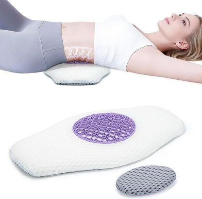 Lumbar Support Pillow for Sleeping, Memory Foam Lower Back Pillow with Adjustable Height Pad, Removable Washable Cover, Ergonomic Lumbar Cushion for Bed, Couch, Gift Box