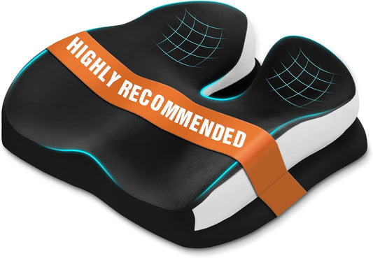Memory Foam Ergonomic Seat Cushion for Office Chairs Pain Relief