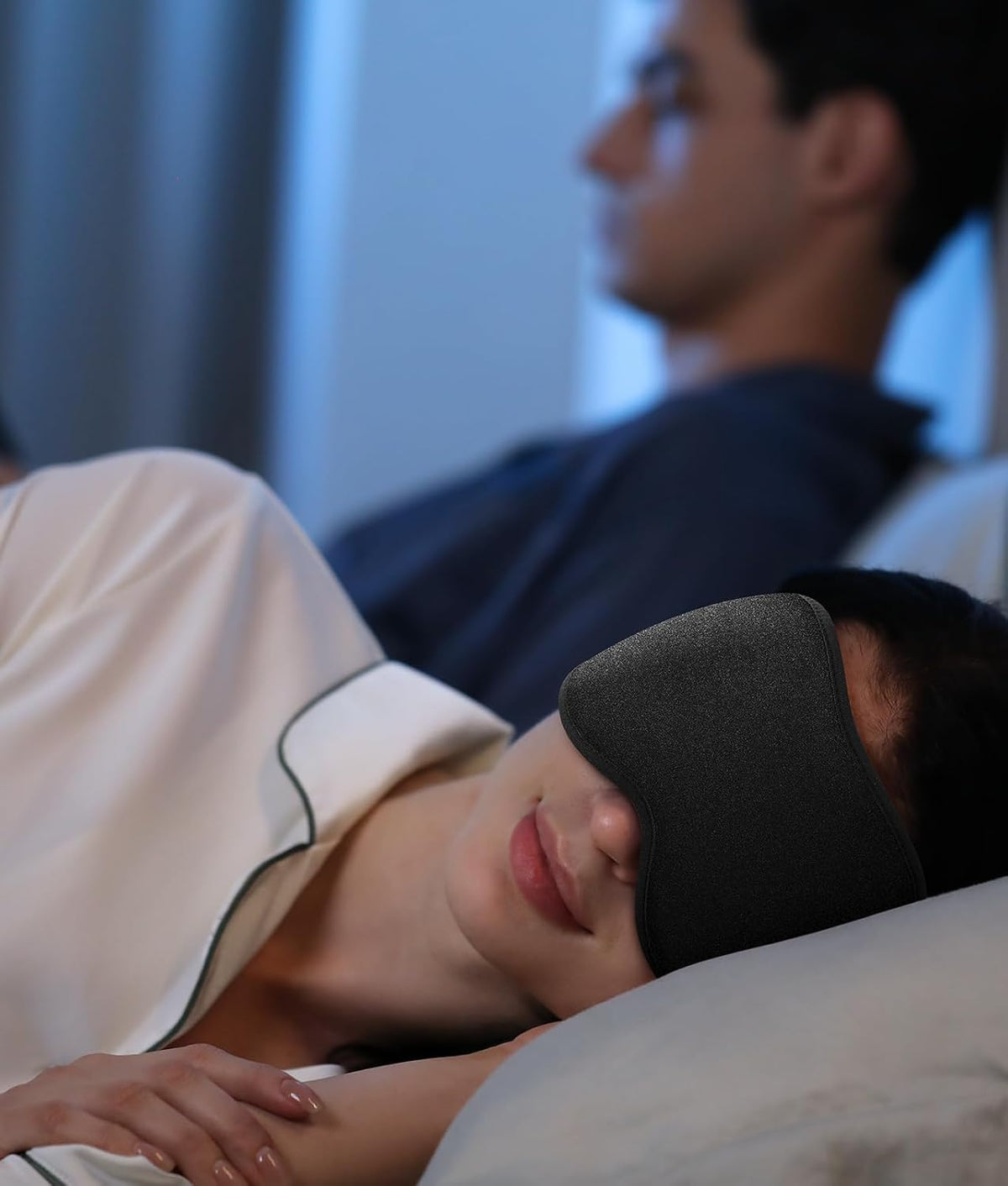 Vynix® Sleep Mask for Men Women-Eye Masks for Side Sleepers, 3D Contoured Night Blindfold 100% Blockout Pressure-Free, Soft Lightweight Breathable Eye Cover Shade Sleeping for Airplane, Travel, Black
