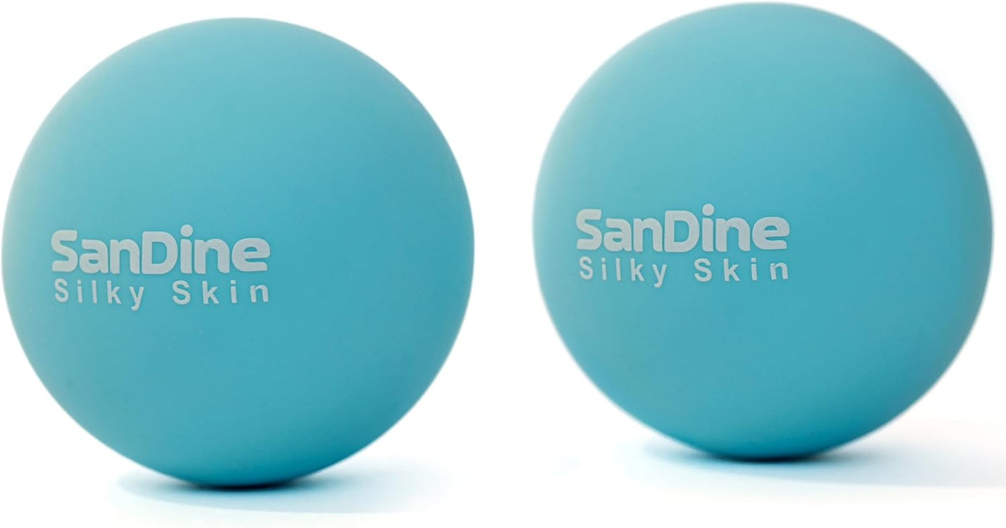 Lacrosse Massage Balls for Deep Tissue Massage - Release Tension Relieve Muscle Soreness Improve Flexibility - Ideal for Myofascial Release Trigger Point Therapy - 2Pack Yoga Balls by Sandine (Red)