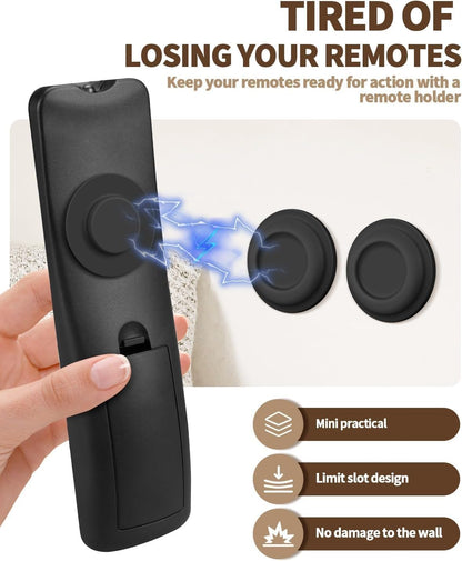6 Pack Magnetic Remote Control Holder – Upgraded Silicone Magnetic Wall Mount for TV, Fan & Air Conditioner Remotes – Self-Adhesive, No-Drill Remote Control Holder Wall Mount
