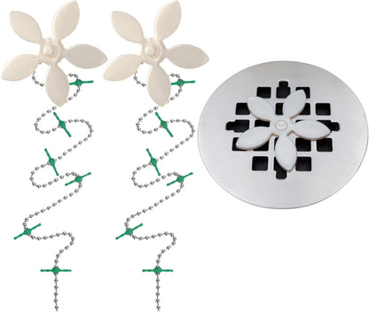 Shower Drain Hair Catcher – Disposable Bathroom Hair Trap, Easy to Install in Shower Drain Cover, Helps Prevent Clogs – As Seen on Shark Tank – Silver Flower (4-Pack)
