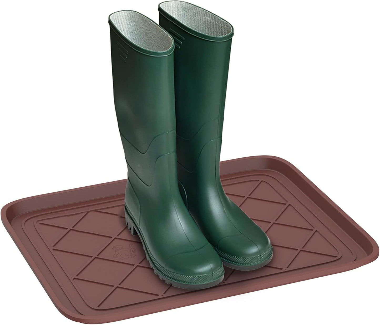All-Weather Boot Tray - Water-Resistant Plastic Mud Pan, Pet Food Tray, and Outdoor or Indoor Shoe Mat for Entryway by Stalwart (Black)