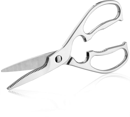 Multipurpose Kitchen Shears by WELLSTAR, Come Apart Heavy Duty German Stainless Steel Food Scissors for Cutting Meat Poultry Chicken Vegetable, Plus Handy Onion Slicing Holder, Gift Box Pack