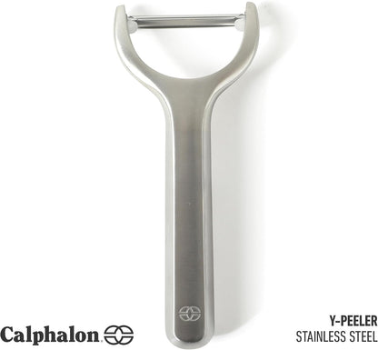 Calphalon Stainless Steel Vegetable Peeler with Swivel Blade, Ergonomic Non-Slip Grip Handle for Fruits & Vegetables, Kitchen Peeler for Smooth Peeling & Meal Prep