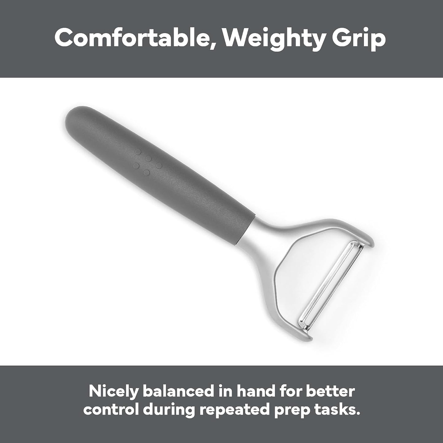 Misen Stainless Steel Vegetable Peeler - Dishwasher Safe Y Peeler - Easy to Use with Potatoes, Cabbage, Carrots, and More - Progessional Grade Kitchen Tool - Gray